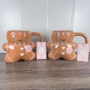 NEW Peppermint & Pine Gingerbread Man Christmas Mugs